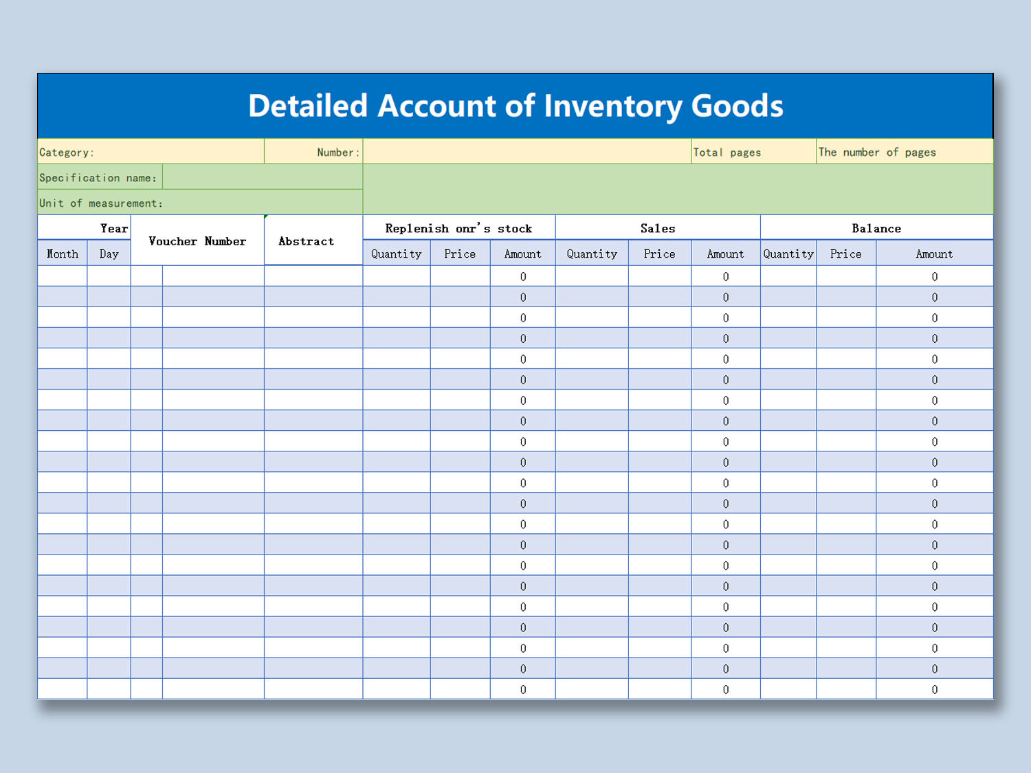 Business inventory accounting